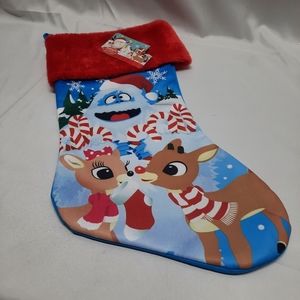 New Rudolph Clarice & Abominable Snowman Stocking 16.75" H 9" across widest 7" s
